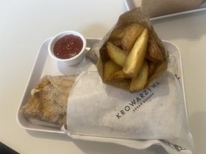 Chickpea wrap  at Krowarzywa in Krakow