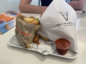 Tempeh burger  at Krowarzywa in Krakow