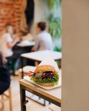 Vegan burger at Krowarzywa in Krakow