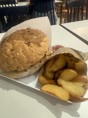 Vegan drwal burger menu  at Krowarzywa in Krakow