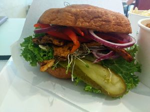 tofu burger at Krowarzywa in Krakow