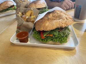 Tofu burger  at Krowarzywa in Krakow