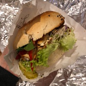 Tofu burger  at Krowarzywa in Krakow