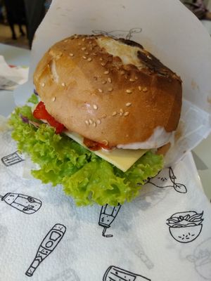 Seitan burguer at Krowarzywa in Krakow