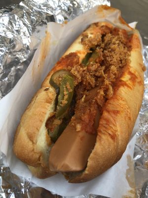 Vegan hotdog at Krowarzywa in Krakow