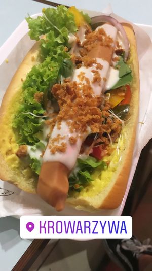 Hot dog  at Krowarzywa in Krakow
