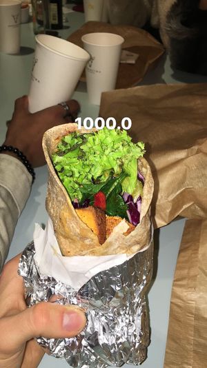 Smoked tofu wrap at Krowarzywa in Krakow