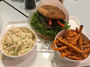 Vegan burger at Krowarzywa in Krakow