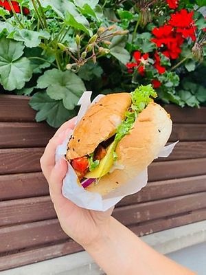 Vegan burger  at Krowarzywa in Krakow