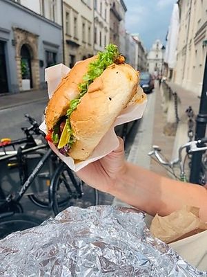 Vegan burger  at Krowarzywa in Krakow