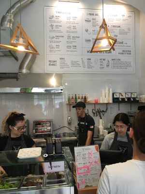 The counter  at Krowarzywa in Krakow