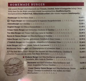 Menü  at Red Barn Saloon in Darmstadt