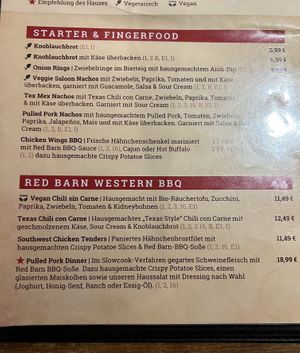 Menü  at Red Barn Saloon in Darmstadt