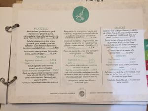 Menu at Gustu Bilbao in Bilbao