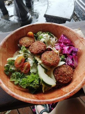 Falafelbowl at Cafe Mono Congo in Dominical