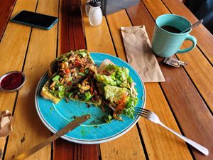 Pilztoast at Cafe Mono Congo in Dominical
