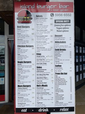 Menu - Sep 2022  at Island Burger Bar in Cape Woolamai