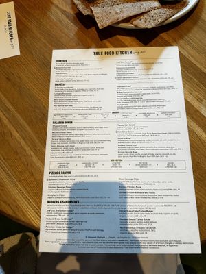 Lunch Menu  at True Food Kitchen in El Segundo