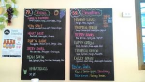 Menu at Fruit Plus in Chiang Mai