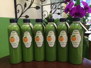 Green juices at Fruit Plus in Chiang Mai