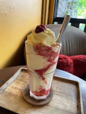 Red mango smoothie   at Fruit Plus in Chiang Mai