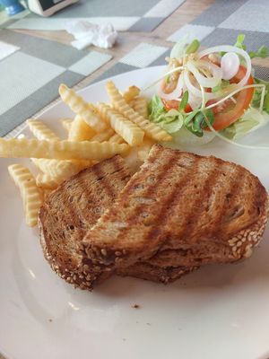 Vegan cheese sandwich at Fruit Plus in Chiang Mai