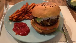 Plant based burger at Forever - Polanco in Mexico City