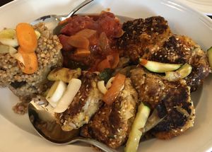 Pflanzerl mit Buchweizen  at Bio-Wirtshaus Zum Fliegerbauer on Stelzlhof in Passau