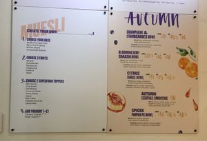 wall menu at Kiss the Berry - Brisbane City in Brisbane