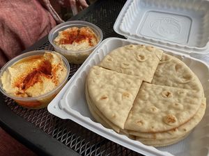 Hummus and Baba Ganoush at Paprika Cafe in Monterey