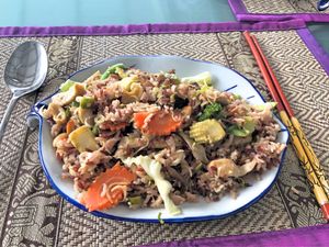 Stir fried brown rice at 108 Vegetarian Cuisine in Phuket