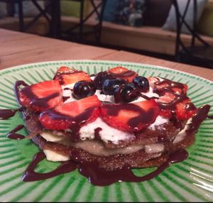 Banana & Cashew Pancakes at Zest for Life in Amsterdam