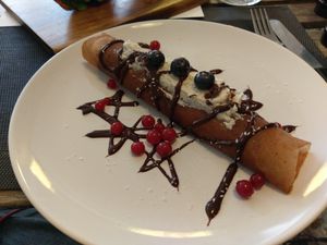 Blueberry pancake  at Zest for Life in Amsterdam