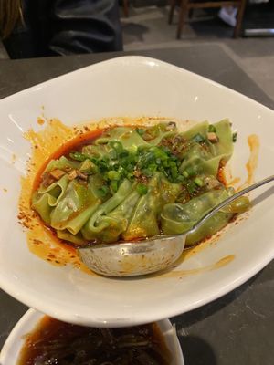 Mushroom spicy wonton  at Din Tai Fung in Costa Mesa