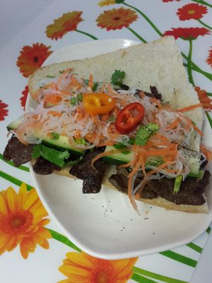 In need of a tasty lunch, call us to order this BBQ Sandwich and get it delivers to you... at Loving Vegan Market & Cuisine in Winter Park