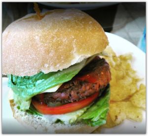 ***TOP 10
Beyond Burger 

Beyond burger patty, vegan burger bun, vegan cheese, housemade
burger sauce, lettuce, tomato, ketchup, pickle relish, vegan mayo.
Served with potato chips at Loving Vegan Market & Cuisine in Winter Park