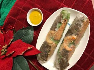 ***TOP 5  
Loving Vegan Rolls (2 rolls)  

Vegan shrimp, chicken, beef. Lettuce, rice noodles, peanuts, sesame,  lemongrass. 
Served with special KMM’s sauce (mango, kumquat citr at Loving Vegan Market & Cuisine in Winter Park