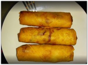 ***TOP 5 
Spring Rolls (3 rolls)  

Deep fried. 

Carrots, mung beans, vermicelli, taro, soy protein, mushrooms. at Loving Vegan Market & Cuisine in Winter Park