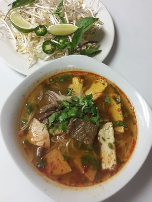 ***TOP 10 
Pho 

Rice noodles soup with soy protein, tofu, mushroom, onions, bean sprouts and Thai basil. at Loving Vegan Market & Cuisine in Winter Park