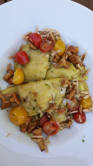 Ravioli lecker gefüllt mit Pfifferlingen at Gasthaus Zum Anker in Efringen-kirchen