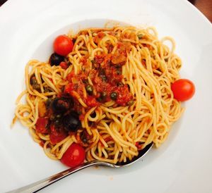 Spaghetti mit Oliven, Kapern, Peperoncini at Gasthaus Zum Anker in Efringen-kirchen