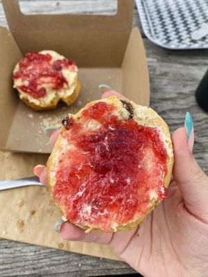 Jam and flora scone at Knoydart Pottery and Tearoom in Knoydart