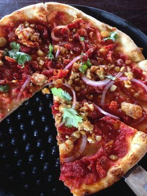 BBQ Tempeh Pizza with No Cheese at Blue Highway Pizza in Ocala