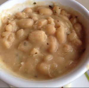 vegan braised white beans! yum!! at Zoës Kitchen in Bluffton