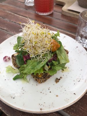 Their bread is AMAZING! This one was topped with an avocado spread.  - all vegan at Bijzonder in Maastricht