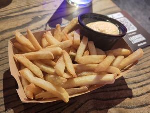 Chips (assume the chipotle mayo was not vegan but I didn't ask) at Los Tacos in Bergen
