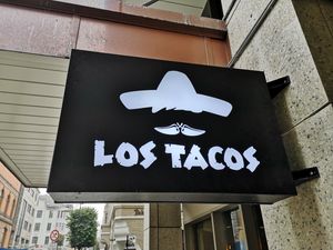 Outside at Los Tacos in Bergen