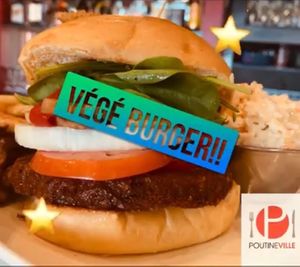 Végé Burger at Poutineville in Quebec