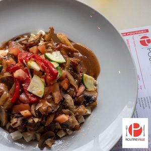 Poutine légumes grillés at Poutineville in Quebec