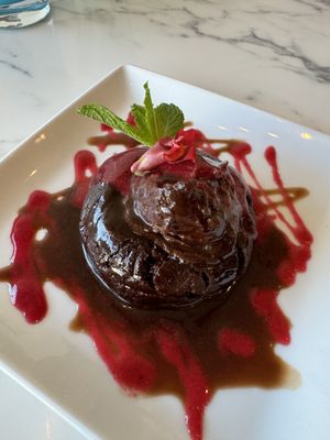 Chocolate ganache and raspberry   at Pure Food and Juice in Tulsa